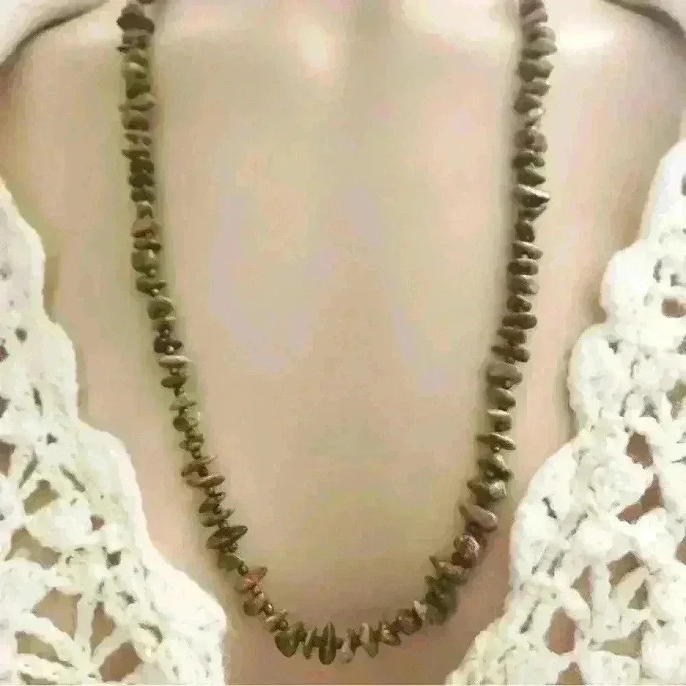 Vintage Unakite  gemstone necklace